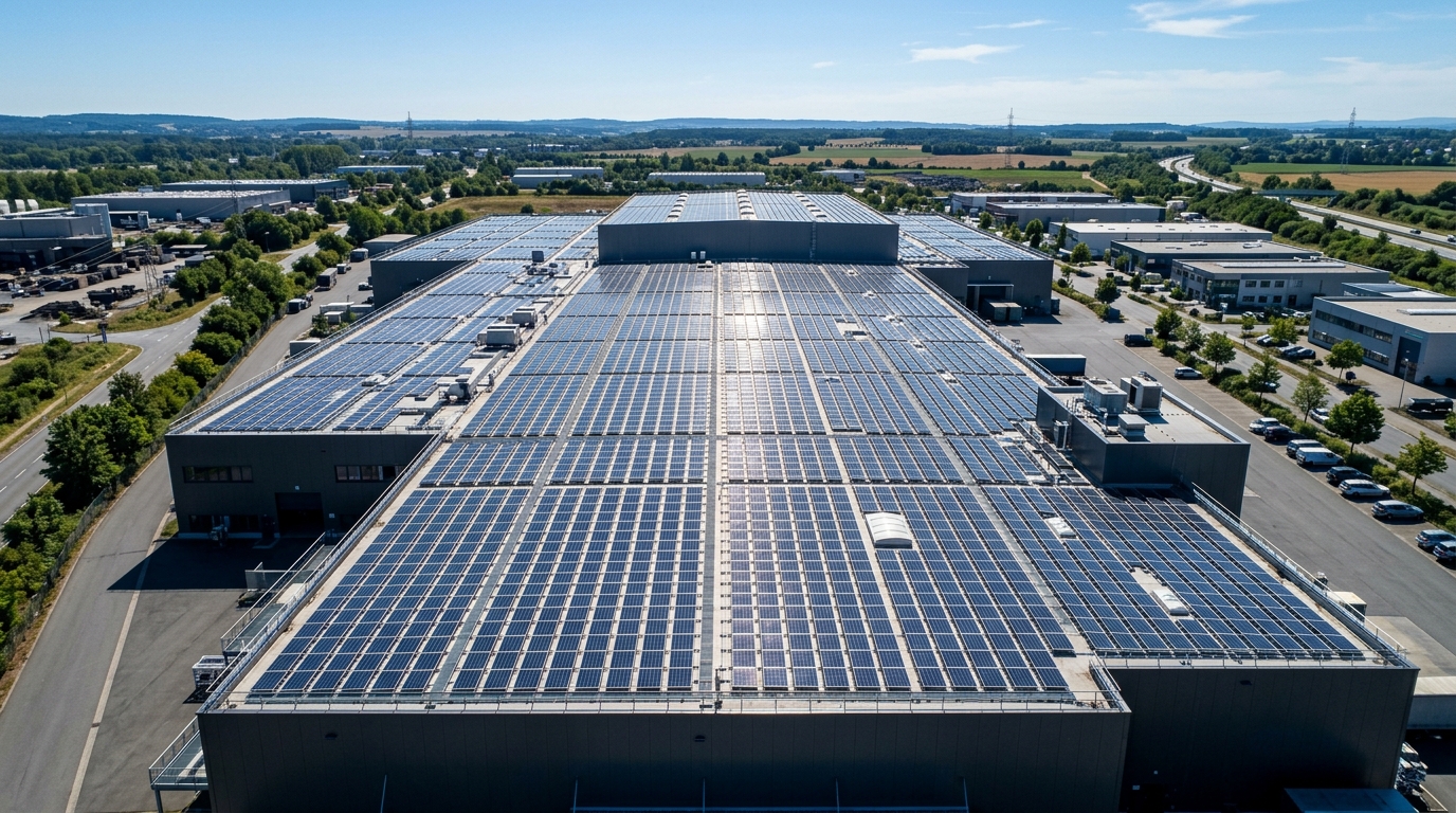 Commercial Solar Installation on Warehouse