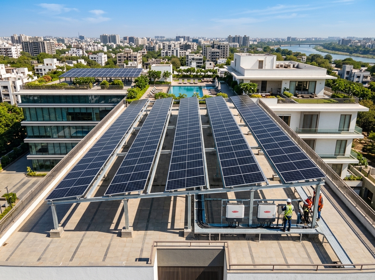 36 kW Commercial & Luxury Villa Solar Rooftop Installation Ahmedabad by SunPulse Energy Solutions