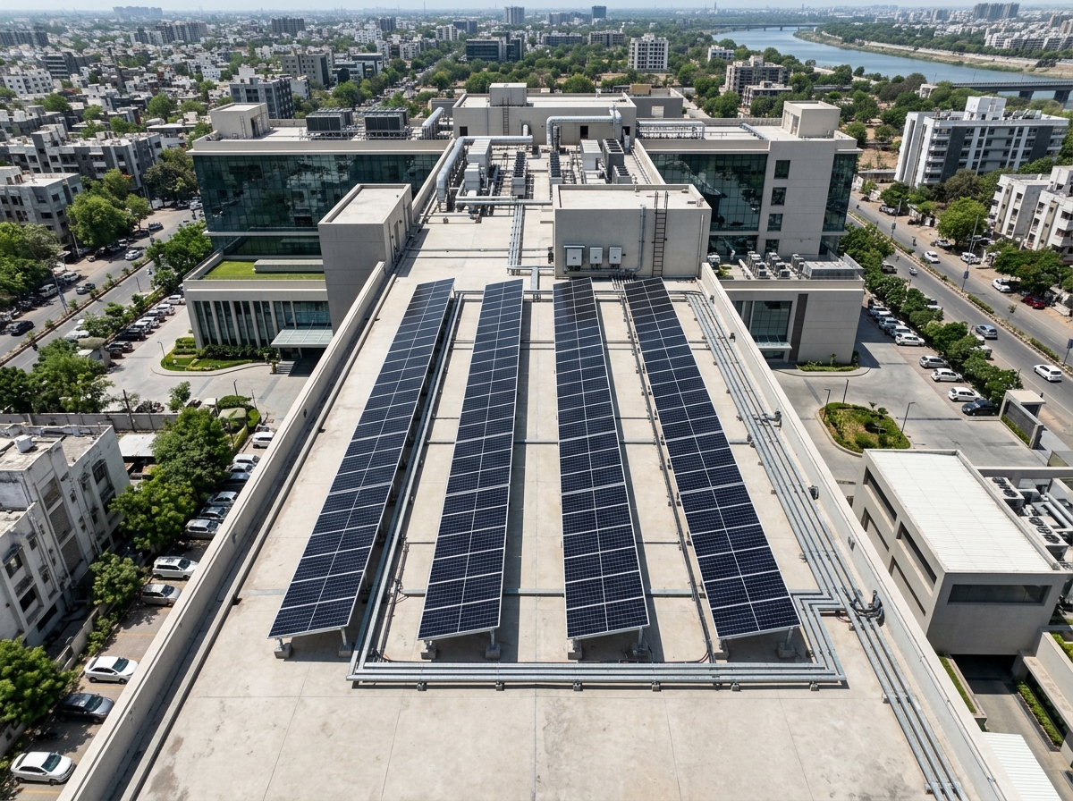 25.3 kW Hospital Rooftop with exactly 46x 550Wp Panels Ahmedabad