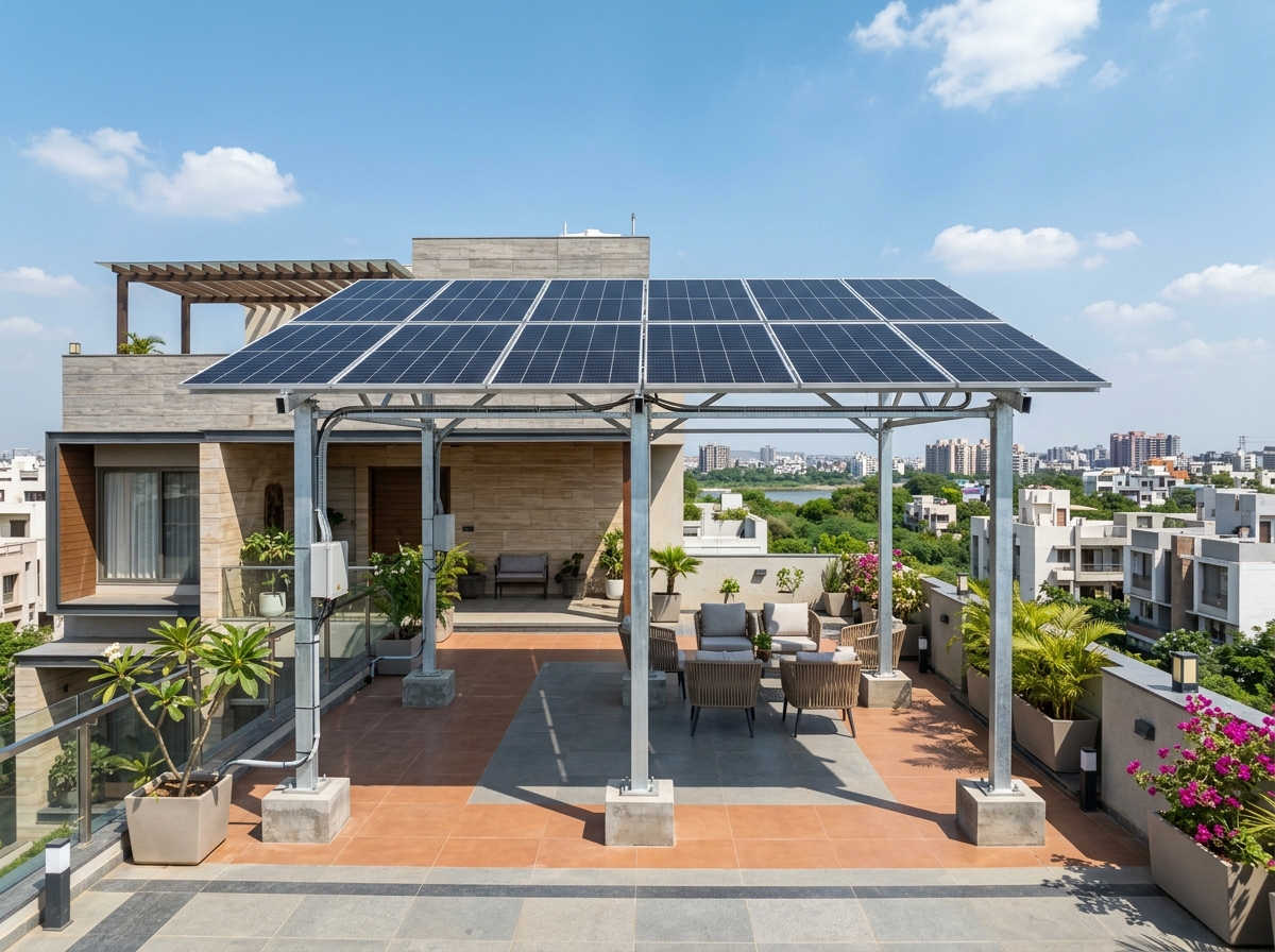 6.6 kW Villa Solar System with exactly 12x 550Wp TOPCon Panels Ahmedabad